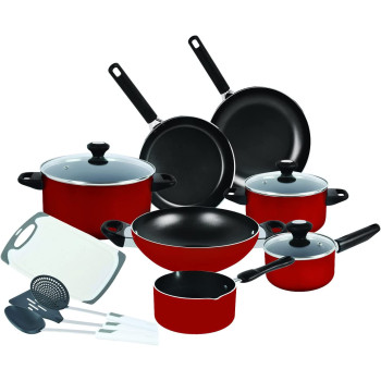 Prestige PR21233 14 Pieces Classique Pro Cookware Set, Red