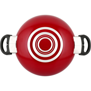 Prestige Classique 3X Ultra Tough Covered Wok Kadai, 8 Inch, 20 cm, Red (PR21497)