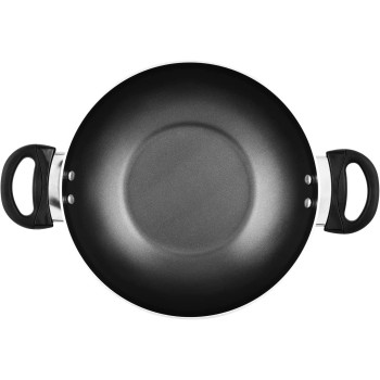 Prestige Classique 3X Ultra Tough Covered Wok Kadai, 8 Inch, 20 cm, Red (PR21497)