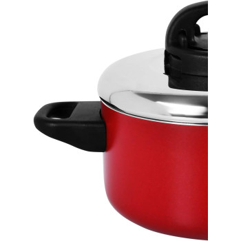 Prestige Covered Sauce Pot, 18 cm, Red (PR21542)