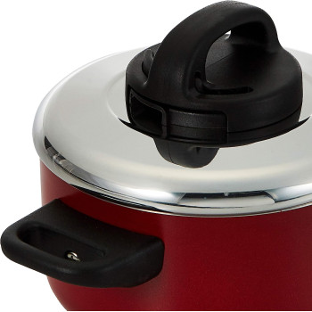 Prestige Covered Sauce Pot, 18 cm, Red (PR21542)