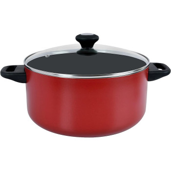 Prestige 7 Piece Non-Stick Cast Aluminium Cookware sets| Non Stick Aluminium | Casserole | Sauce Pan | Fry Pan - Red (PR21568)