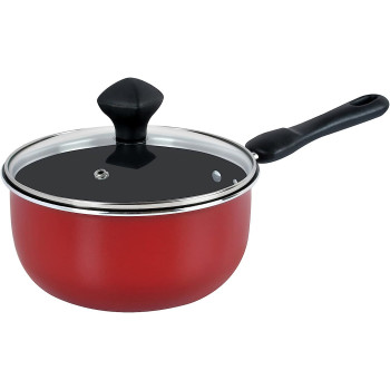 Prestige 7 Piece Non-Stick Cast Aluminium Cookware sets| Non Stick Aluminium | Casserole | Sauce Pan | Fry Pan - Red (PR21568)