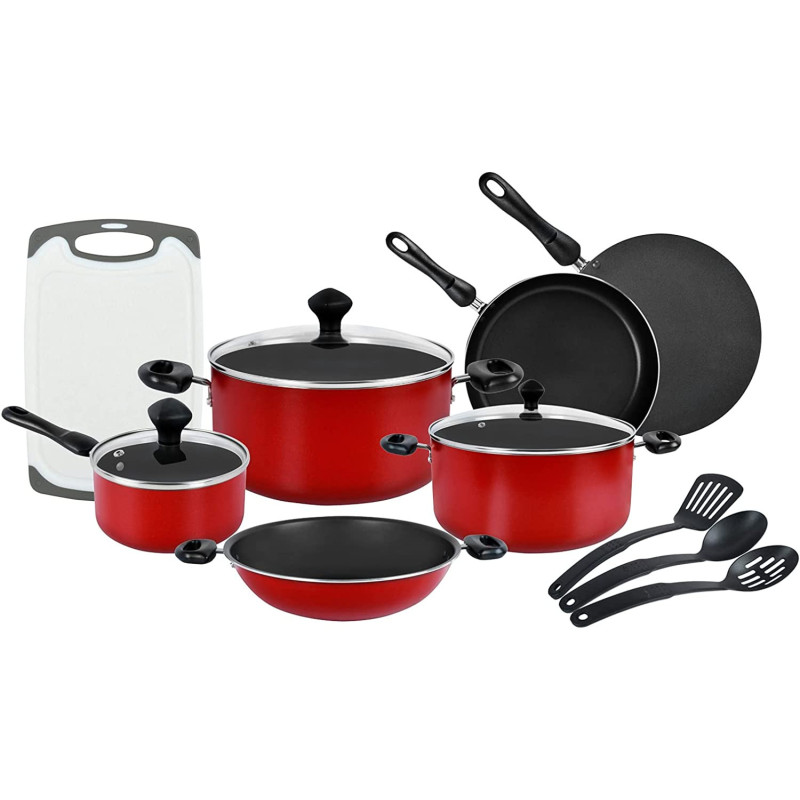 Prestige Classique 17 Piece Cookware Set, Red (PR21822)