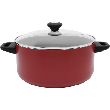 Prestige Classique 11 Piece Nonstick Cooking Surface With Glass Lid, Gas Mark 4, Red (PR21915)