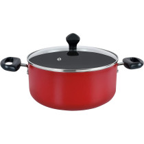 Prestige 8 Piece Non-Stick Cast Aluminium Cookware sets | Induction Base | Non Stick Aluminium | Casserole | Milk Pan | Fry Pan - Red (PR21952)