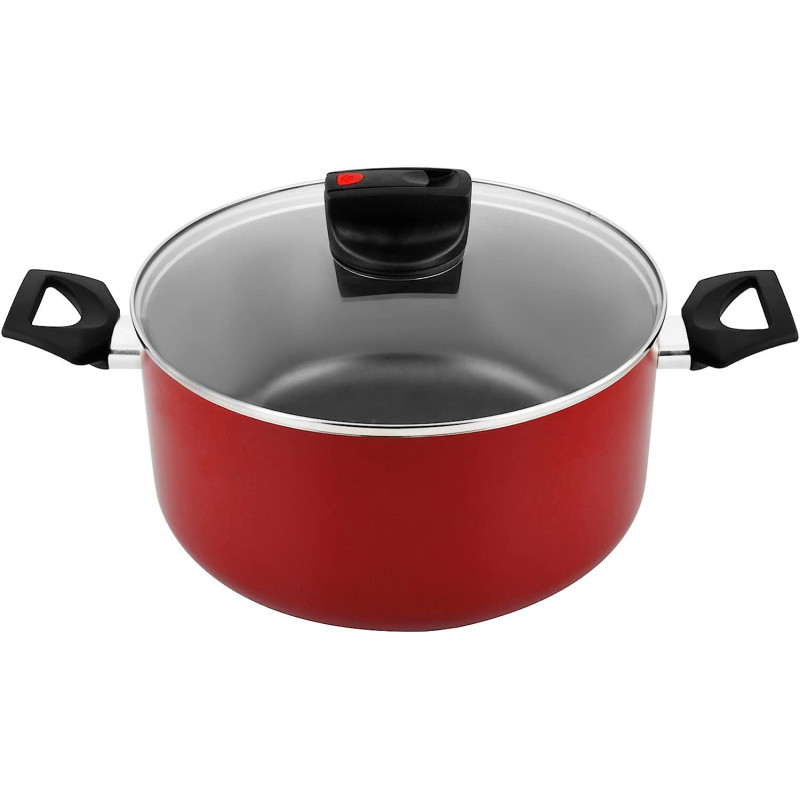 Prestige Aluminum Safecook With Nonstick Stockpot, 28Cm - Red (PR22103)