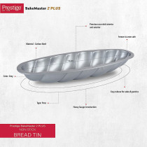 Prestige Bakemaster 2 Plus Non Stick Bread Tin, Grey (PR46177)