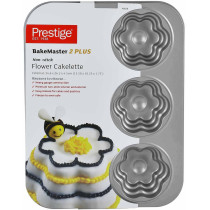 Prestige Non Stick Flower Cakelette Pan, Grey (PR46638)