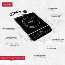 Prestige Multi Cook Induction Cooktop, 10 Preset Heating Options, 2000 Watts, Black (PR50353)