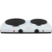 Prestige Double Hot Plate, Die Cast, Auto Shut Off Function, 2300-2500 Watts, White (PR50357)