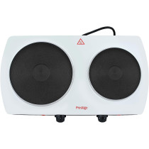 Prestige Double Hot Plate, Die Cast, Auto Shut Off Function, 2300-2500 Watts, White (PR50357)