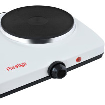 Prestige Double Hot Plate, Die Cast, Auto Shut Off Function, 2300-2500 Watts, White (PR50357)