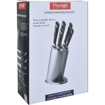 Prestige 5 Pieces Knife Block Set, Black (PR51375)