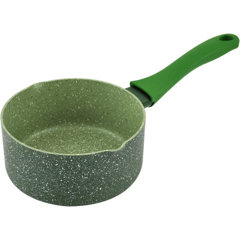 Prestige Essentials Granite Non-Stick Milk Pan Cast Aluminium Cookware - Green, 14Cm