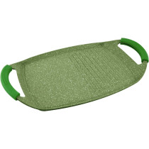 Prestige Essentials Granite Grill Pan Cast Aluminium Cookware-Green, 47Cm