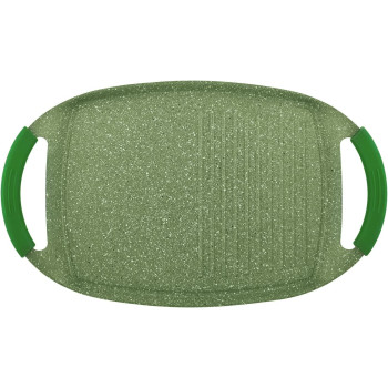 Prestige Essentials Granite Grill Pan Cast Aluminium Cookware-Green, 47Cm