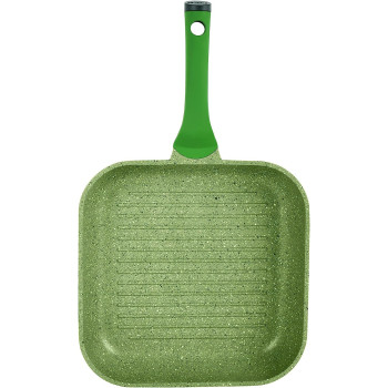 Prestige Essentials Granite Non-Stick Grill Pan Cast Aluminium Cookware - Green, 28Cm