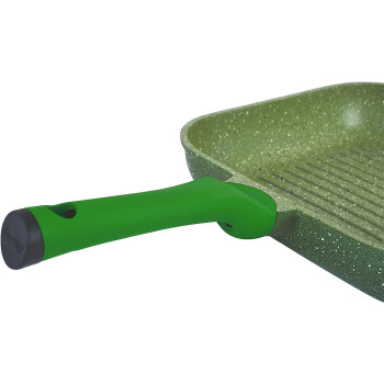 Prestige Essentials Granite Non-Stick Grill Pan Cast Aluminium Cookware - Green, 28Cm