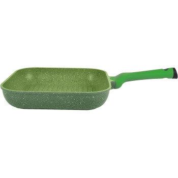 Prestige Essentials Granite Non-Stick Grill Pan Cast Aluminium Cookware - Green, 28Cm