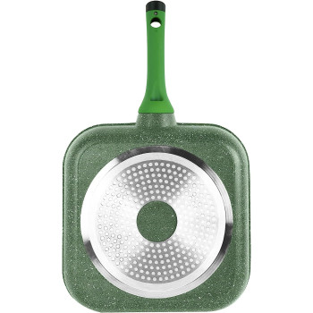 Prestige Essentials Granite Non-Stick Grill Pan Cast Aluminium Cookware - Green, 28Cm