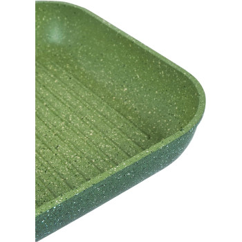 Prestige Essentials Granite Non-Stick Grill Pan Cast Aluminium Cookware - Green, 28Cm