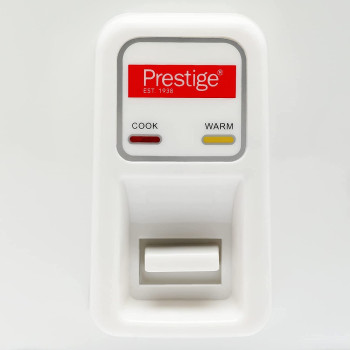 Prestige Stainless Steel Rice Cooker With Steamer 10 Ltr, 62 Cups, Inner Pot, White