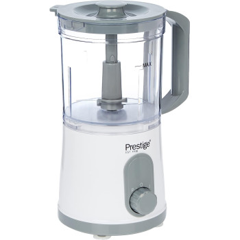 Prestige Chopper 500 Watts, Ice Crushing Function, Food Dicing Basket With Separate Blade, White