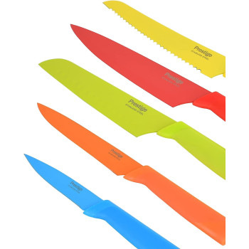 Prestige Flush 6 Pieces Knife Block Set, Multicolour