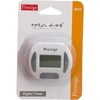 Prestige Pr9610 Digital Timer, White, 11.6 Cm X 14.4 Cm X 2.6 Cm