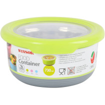Winsor Plastic And Stainless Steel Food Container, Assorted, 730 Ml