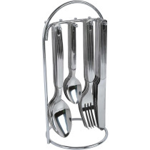 Winsor Stainless Steel Cutlery Set With Stand, 24 Pieces, Silver