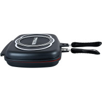 Winsor Cast Aluminum Non-Stick Double Frypan, 32 Cm, Black