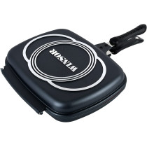 Winsor Cast Aluminum Non-Stick Double Frypan, 32 Cm, Black