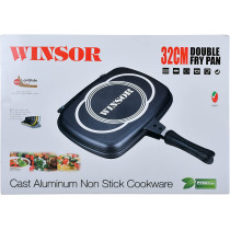 Winsor Cast Aluminum Non-Stick Double Frypan, 32 Cm, Black