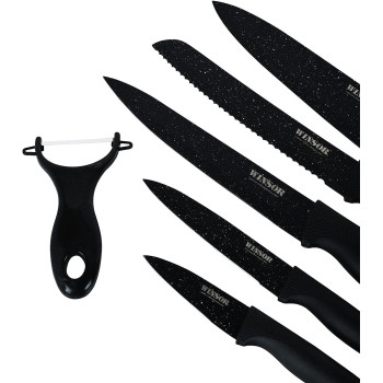 Winsor Non Stick Knife Set, 6 Pieces, Black