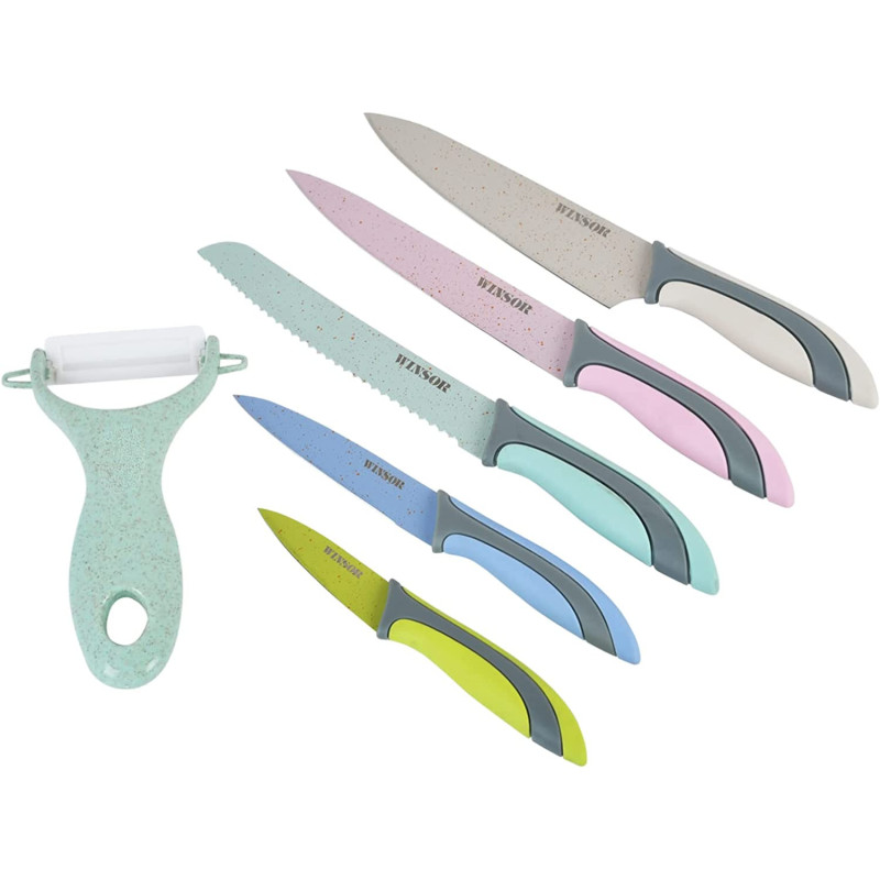 Winsor Non Stick Knife Set, 6 Pieces, Multicolour