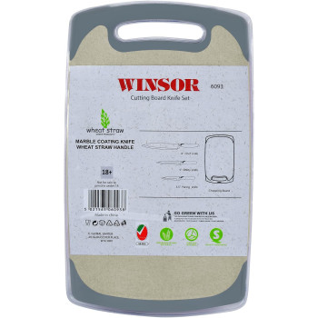 Winsor Cutting Board With Knife Set - Cream