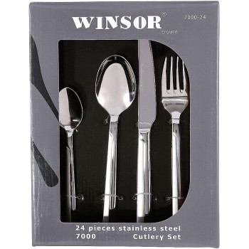 Winsor 24-Piece Stainless Steel Cutlery Set With Stand Wr7000-24