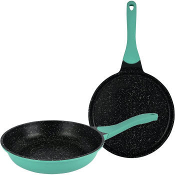 Winsor Cast Aluminum Granite Long Lasting Cookware, 2 Pieces, Black