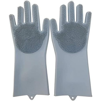 Winsor Silicone Scrubber Gloves, Multicolour