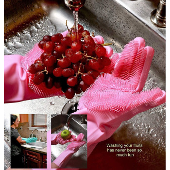 Winsor Silicone Scrubber Gloves, Multicolour