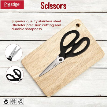 PRESTIGE Kitchen Scissors, Silver & Black (PR54643)