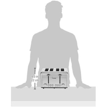 Prestige 4 Slice Stainless Steel Toaster, Silver (PR54904)