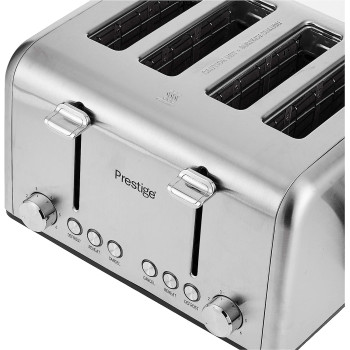 Prestige 4 Slice Stainless Steel Toaster, Silver (PR54904)