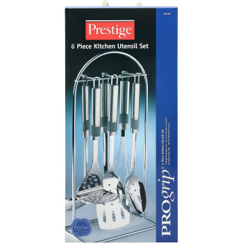PRESTIGE Progrip Utensil Set & Chrome Stand, 6 Piece (PR55185)