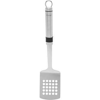 PRESTIGE Eco Slotted Turner With Rubber Grip, Silver (PR55804)