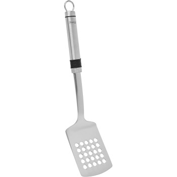 PRESTIGE Eco Slotted Turner With Rubber Grip, Silver (PR55804)