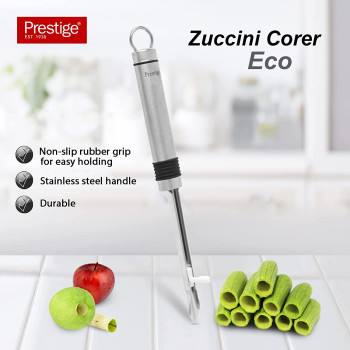 PRESTIGE Eco Kusa Peeler With Larding Pin, Silver, Stainless Steel (PR55825)