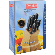 PRESTIGE 6 Pieces Swivel Bamboo Knife Block Set, Black (PR56022)